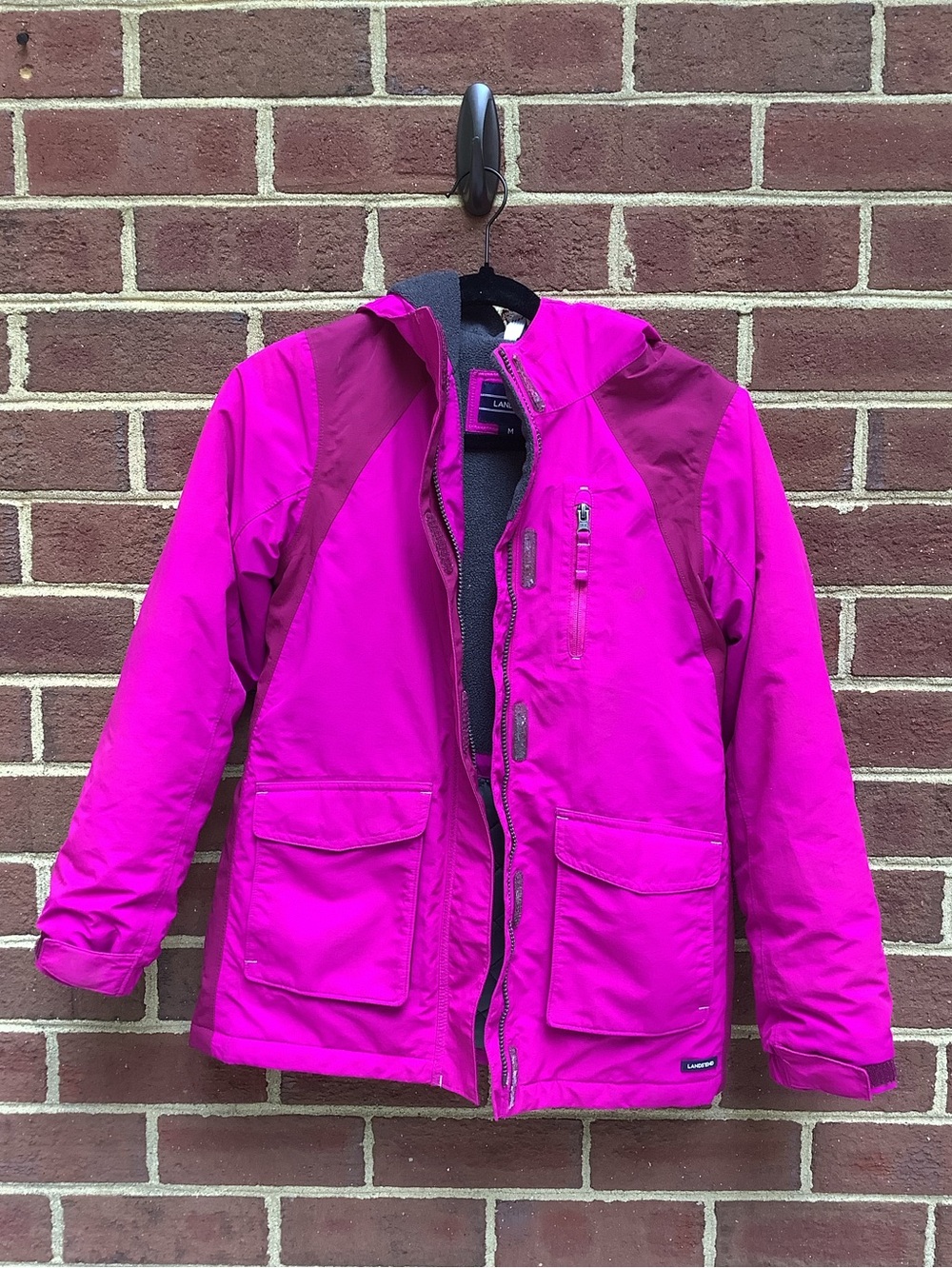 Excellent $109 Lands End Squall Waterproof Girls Jacket M 10-12